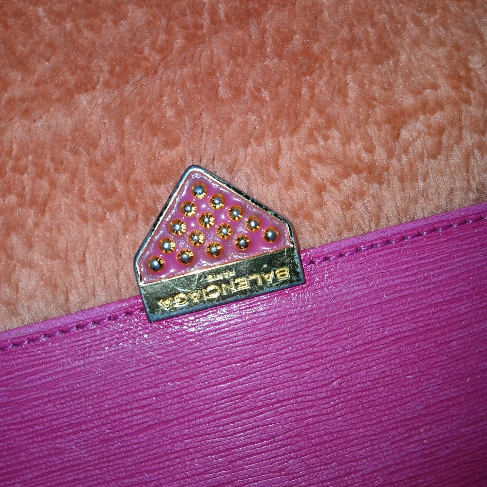 Balenciaga Pink Wallet with Gem Detail